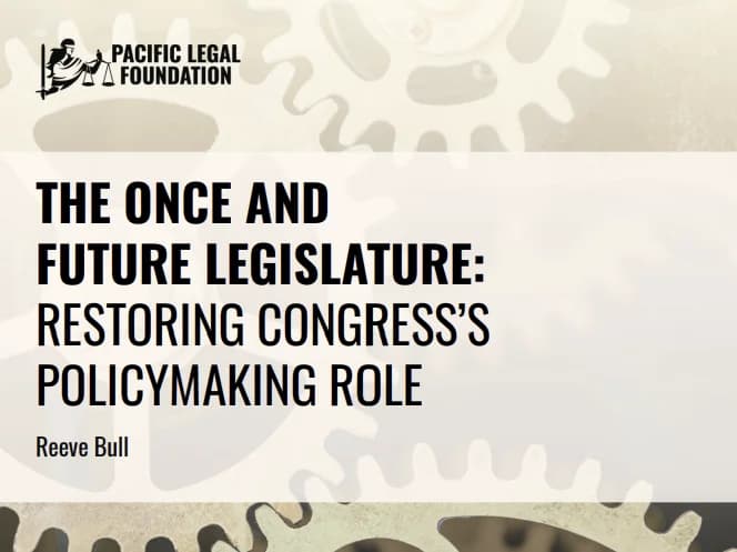 The Once and Future Legislature: Restoring Congress's Policymaking Role